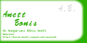 anett bonis business card
